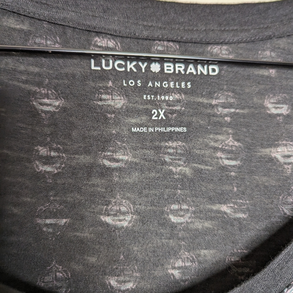 Lucky Brand Black and Purple Short Sleeve Tee - Picture 4 of 5